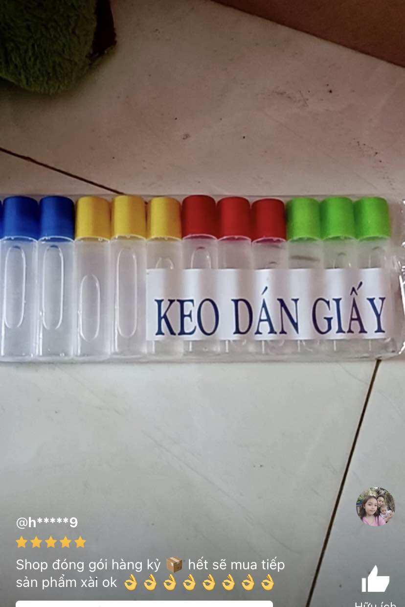 🔥 Set 12 Chai Hồ Nước Dán Giấy (Hình thật)