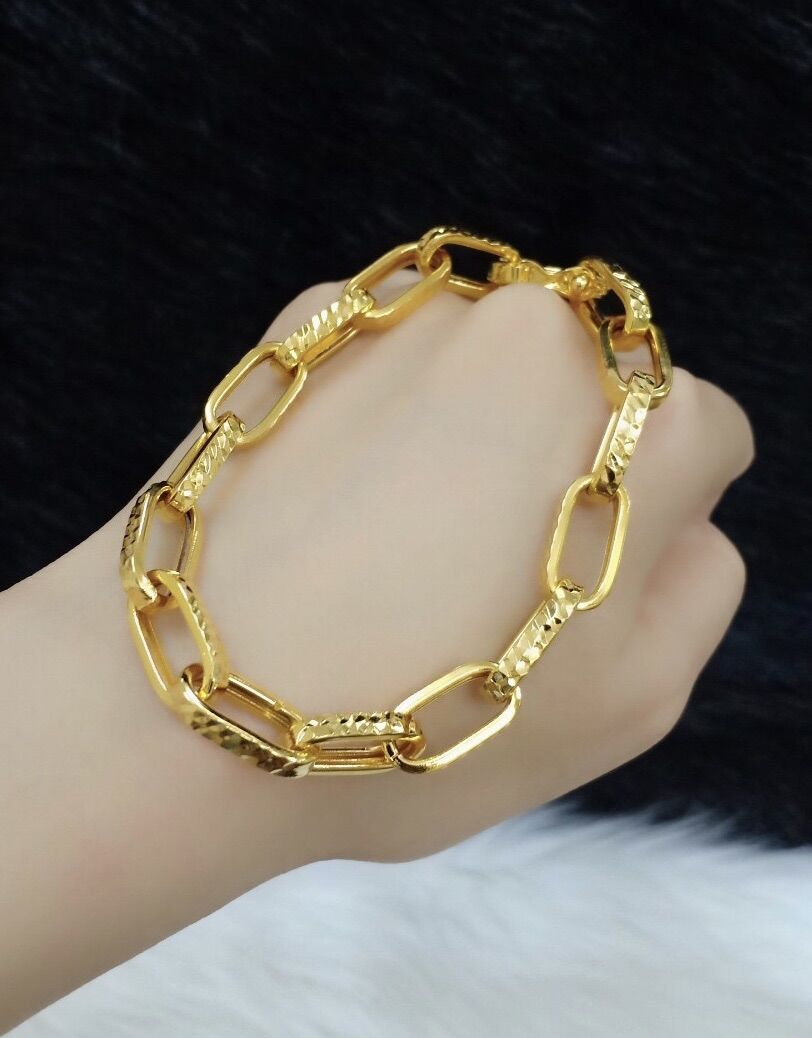 Lắc tay nam lẫn nữ kiểu xích mạ vàng 18k mẫu mới về