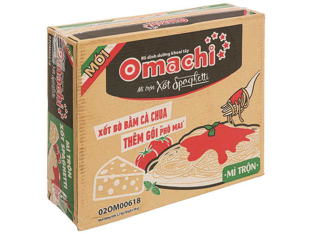 Thùng 30 gói mì trộn Omachi xốt Spaghetti 90g