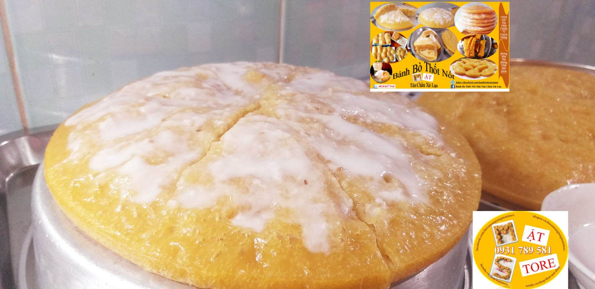 Bánh Bò Thốt Nốt Cốt Dừa Tân Châu Xứ Lụa chính gốc