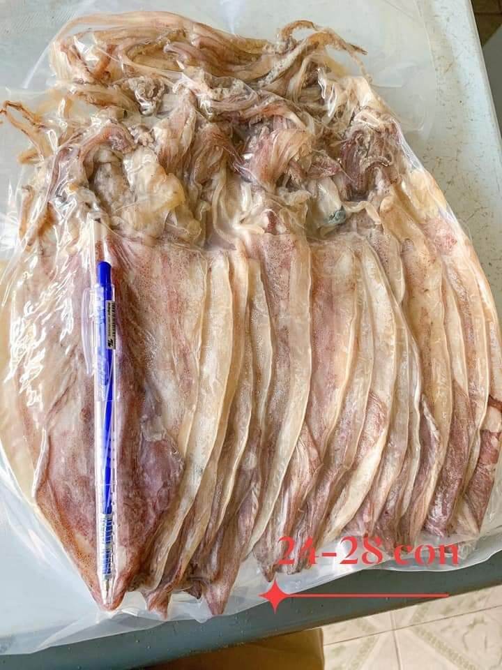 Mực khô ghe câu size 24 28 con/kg túi hút chân không 500g/ túi