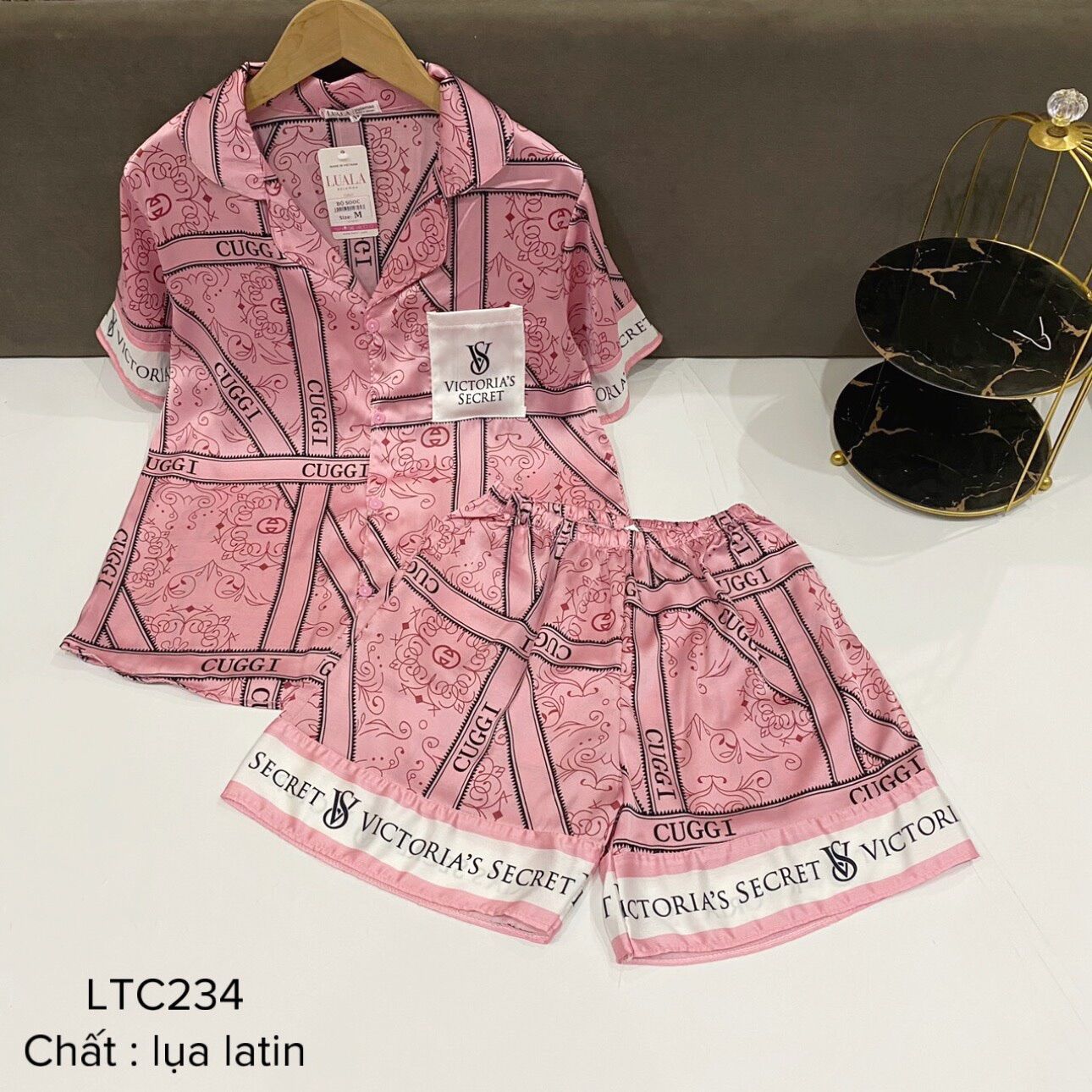 Pijama quần đùi đồ mặc nhà mới chất lụa latin thoải mái