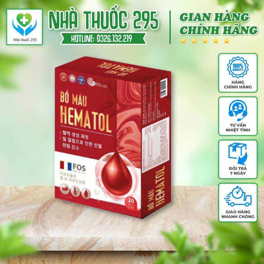 Bổ sung sắt, BỔ MAU HEMATOL, bổ sung sắt, axit folic cho bà bầu, người thiếu sắt, giảm tình trạng thiếu máu