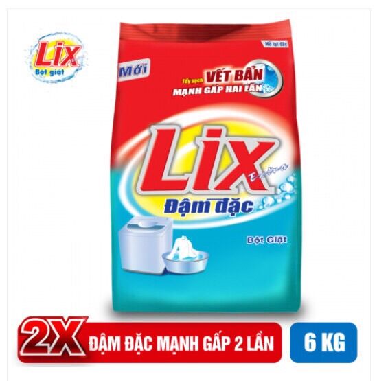 Bột giặt LIX đậm đặc 6kg