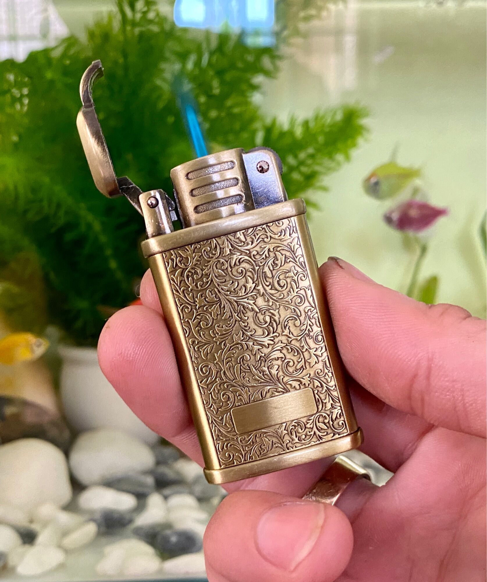 [HCM]Bật Lửa Khò Hoa Văn Vintage