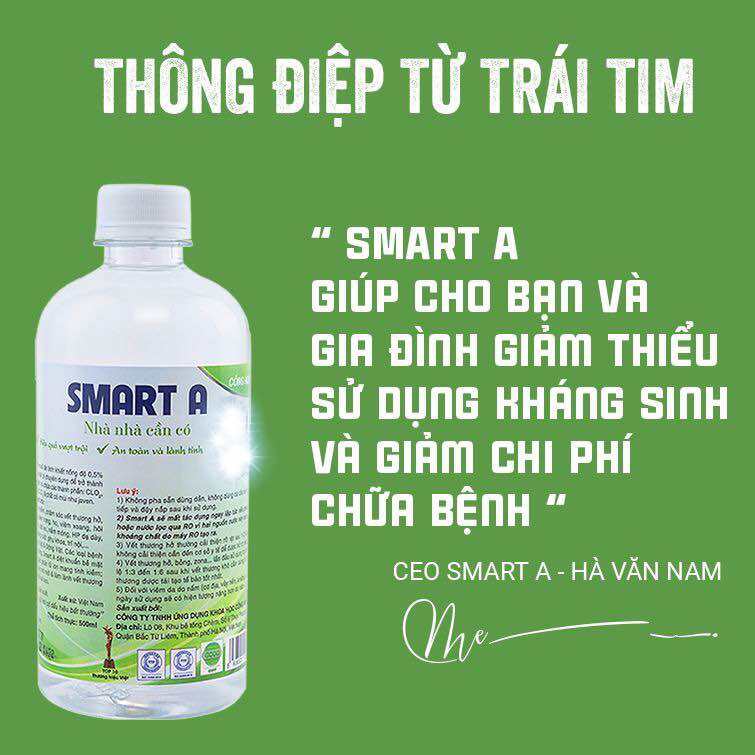 [ GIẢM 60% ] Dung dịch sát khuẩn Smart Anolyte (Smart A) khử khuẩn tay,bề mặt an toàn từ thiên nhiên