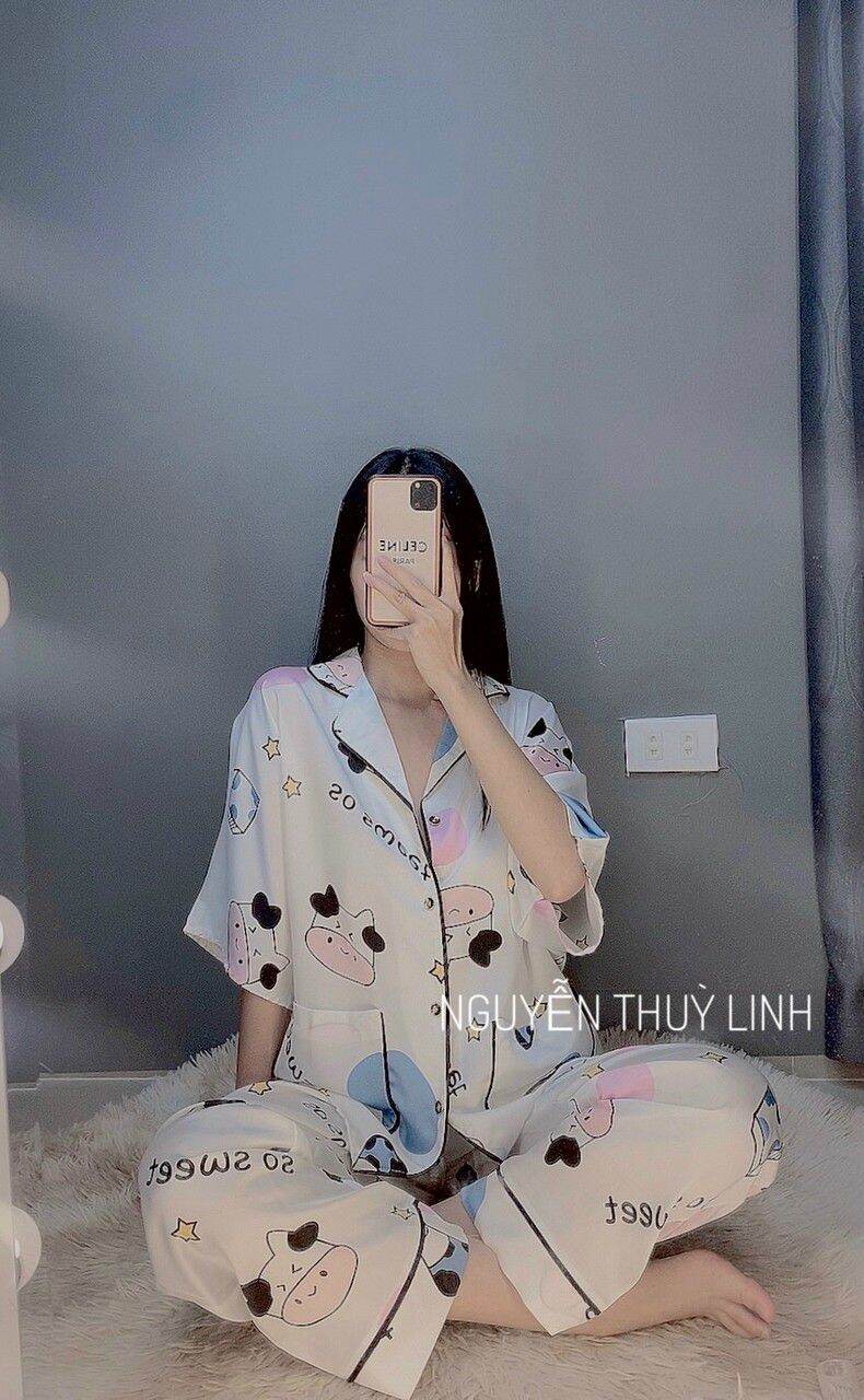 Bộ đồ pijama thiết kế lụa latin cao cấp