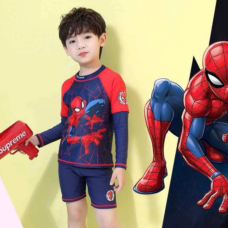 Đồ Bơi Tay Dài Hoạ Tiết Siêu Nhân Cho Bé Trai Đi Bơi Đi Biển