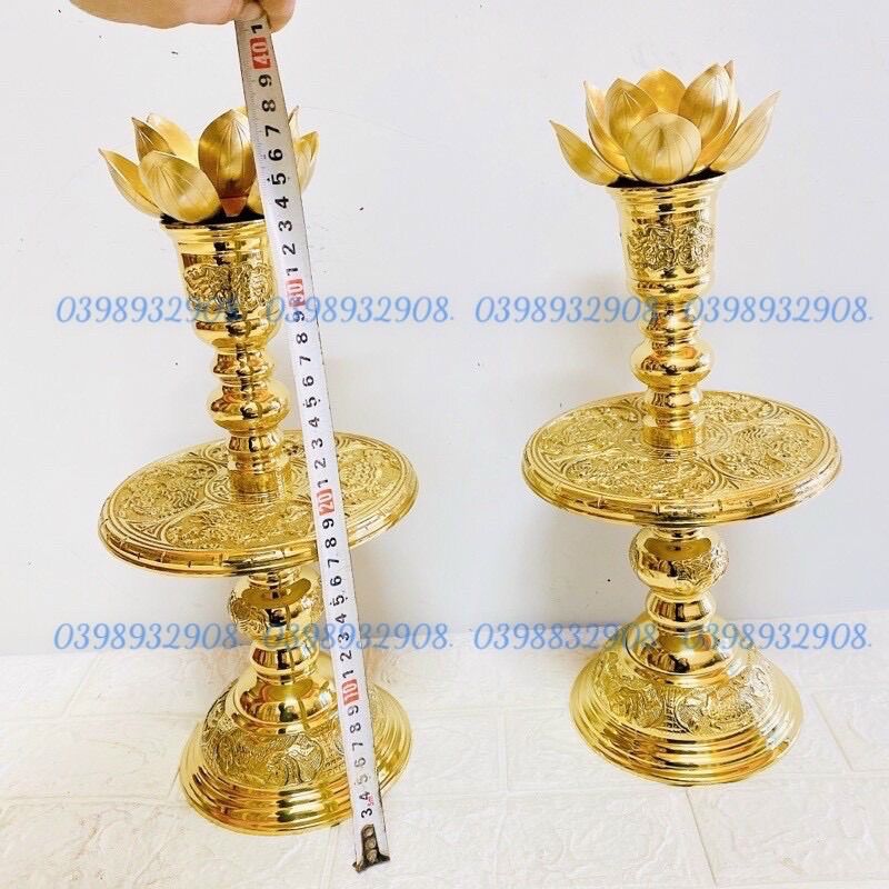ĐÔI NẾN ĐỒNG CAO 38 CM  CHẤT LIỆU BẰNG ĐỒNG 💯
