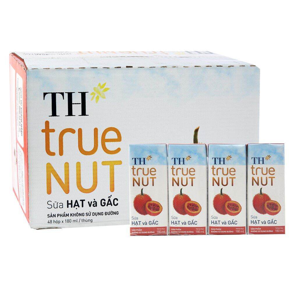 Thùng sữa hạt TH true milk 180ml × 48 hộp ( Óc chó / Mac ca/ Hạnh nhân / Nghệ / Hạt dẻ cười / Gấc / Gạo lứt / Đủ mùi )