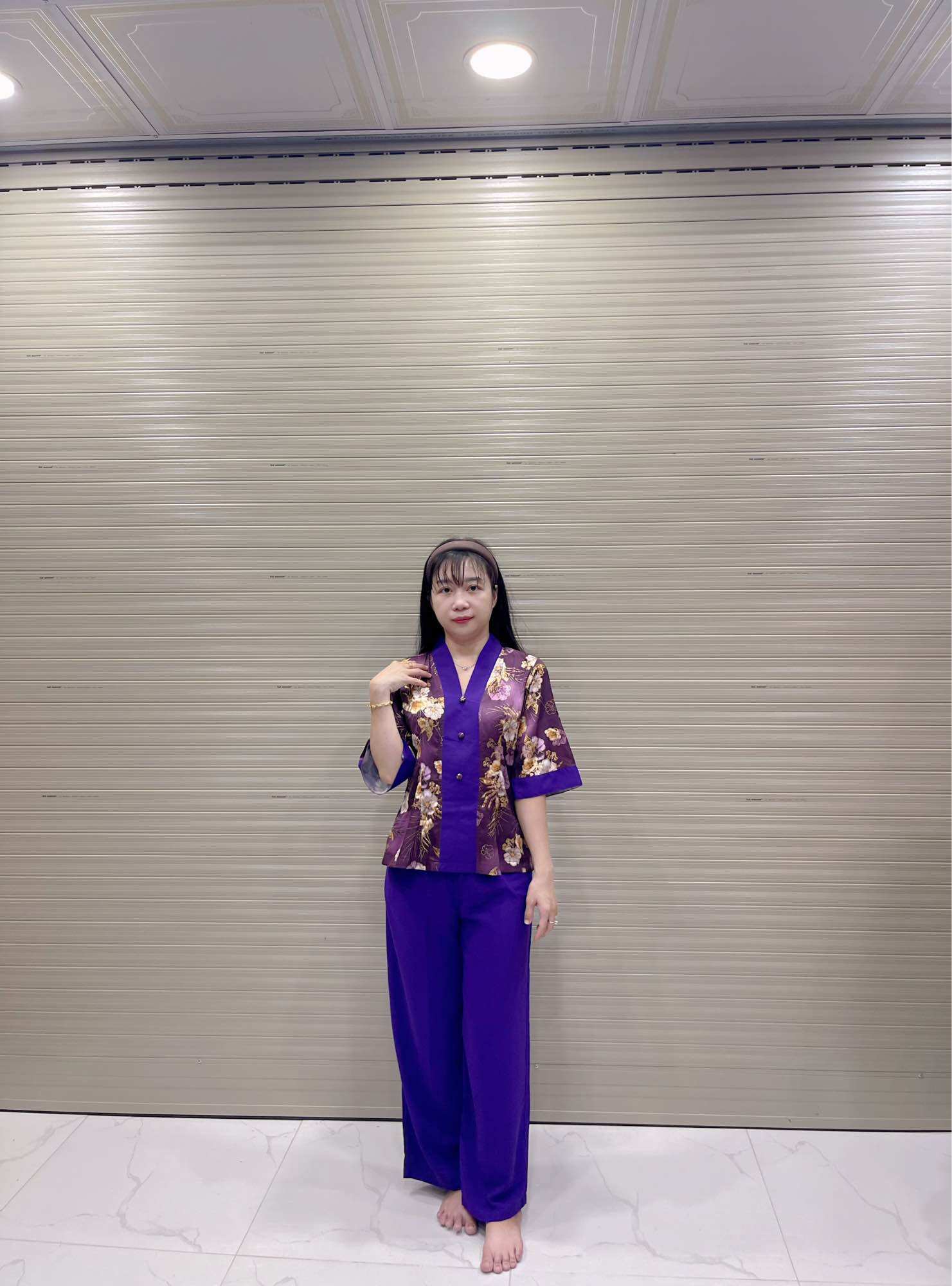 Đồ lam mẫu mới _ Cổ Bà Lai Lụa Vân Gỗ Cao Cấp