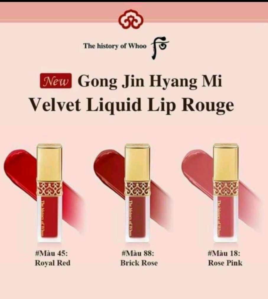 Son kem nhung lì Whoo Velvet Liquid Lip Rouge mini 2.3g