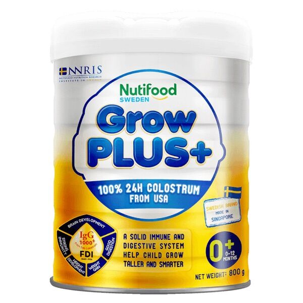 Sữa bột nuti growplus vàng 0+ lon 800g cho bé 0-12 tháng