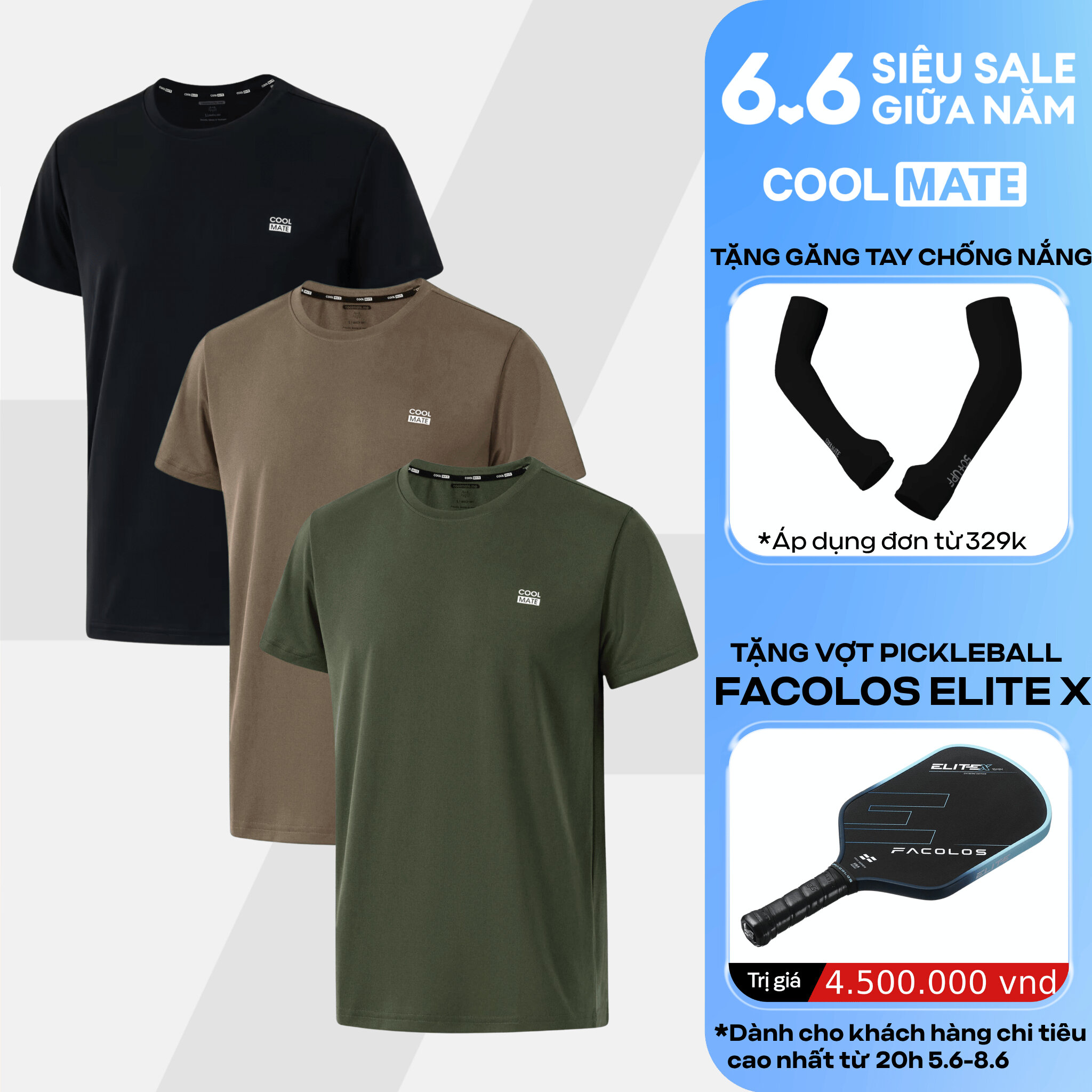 [TẶNG QUÀ ĐƠN TỪ 329K]Combo 03 Áo thun thể thao nam ProMax-S1 thấm hút nhanh khô - Coolmate