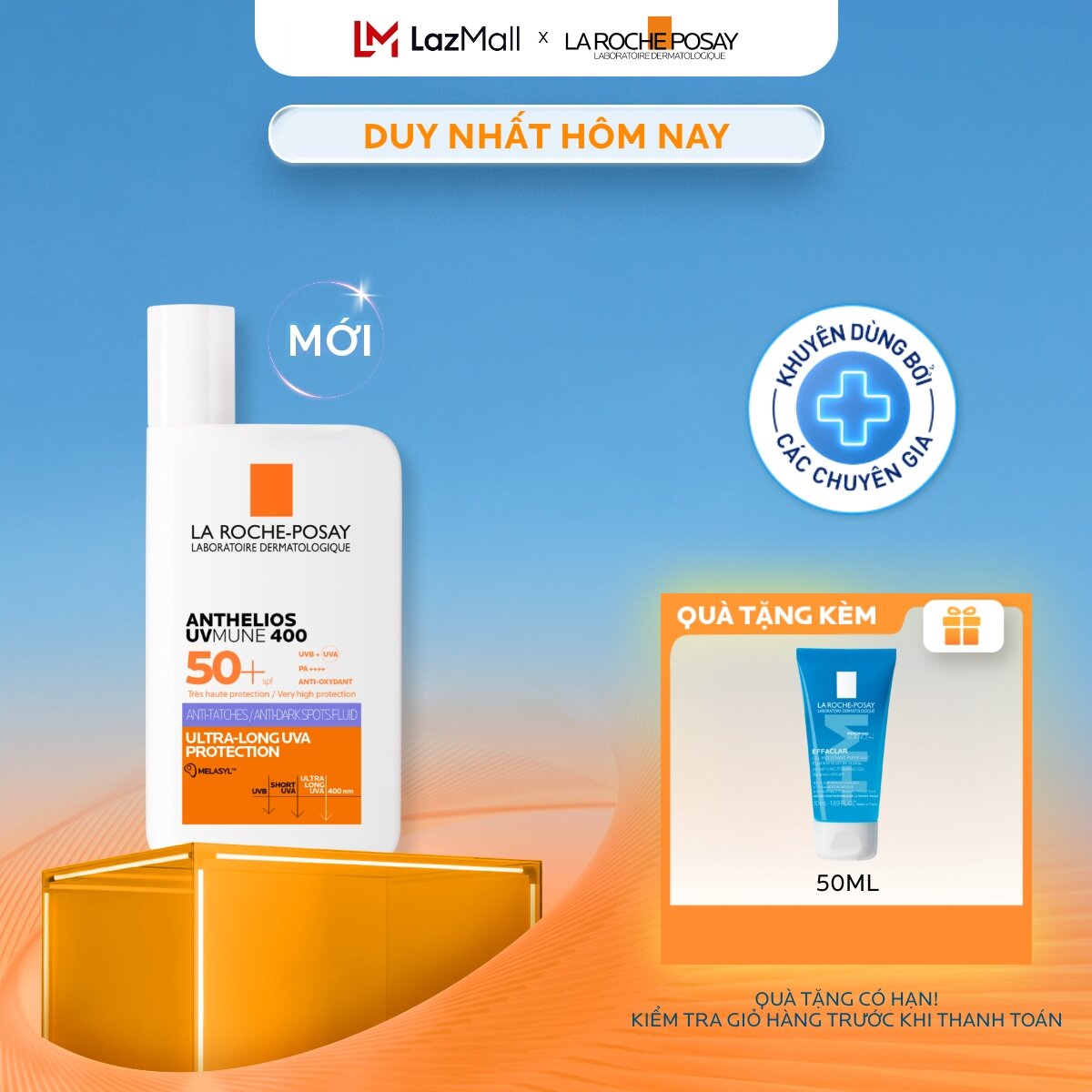 Sữa chống nắng dưỡng sáng da  giảm thâm nám ANTHELIOS UVMUNE 400 ANTI-DARK SPOTS FLUID 50ml