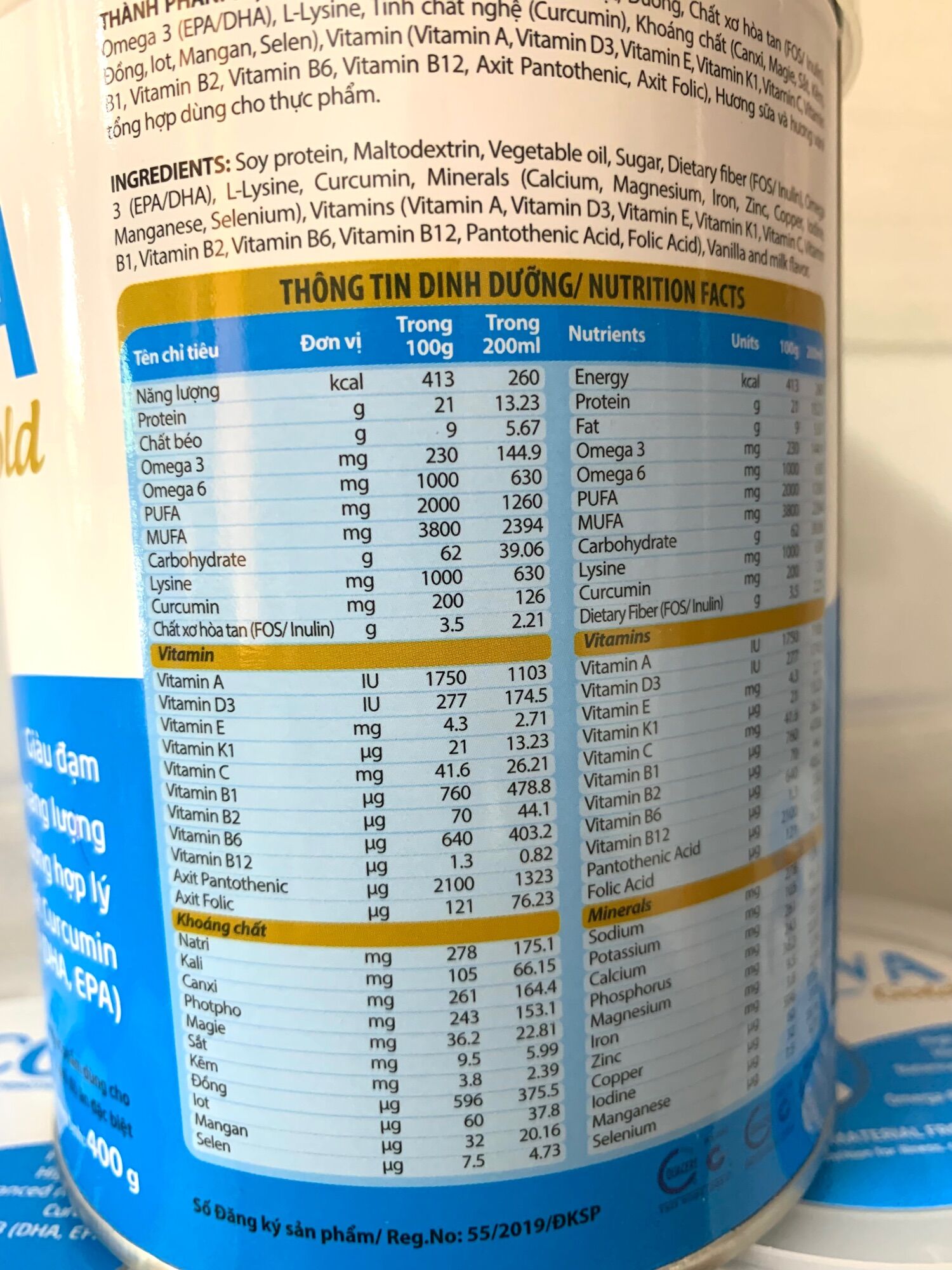 Recova Gold 400g( dành cho bệnh nhân Ung Thư)