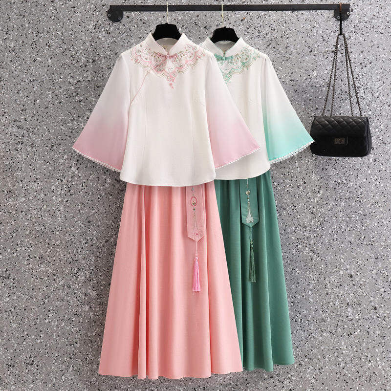 Hán Phục Áo Nữ Trang Phục Đi Làm Bảo Tàng Dưỡng Sinh Trang Phục Nhà Đường Sườn Xám Cổ Điển Dân Quốc Học Sinh Cách Tân Bộ Váy Kiểu Trung Quốc Mới