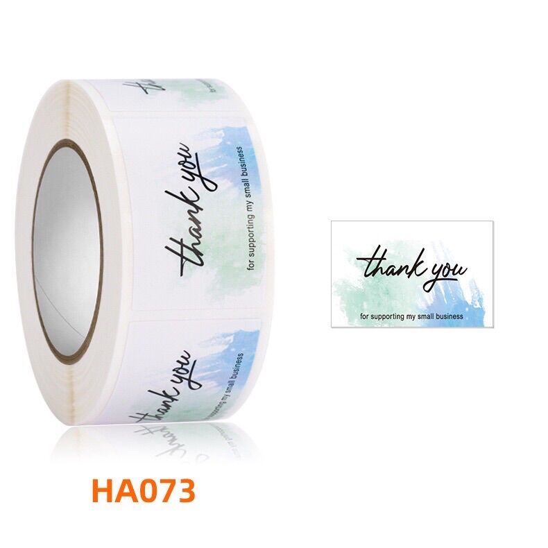 Cuộn 500 miếng sticker thank you GUEM