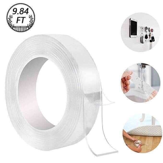 Băng dính 2 mặt trong suốt siêu dính dài 5m