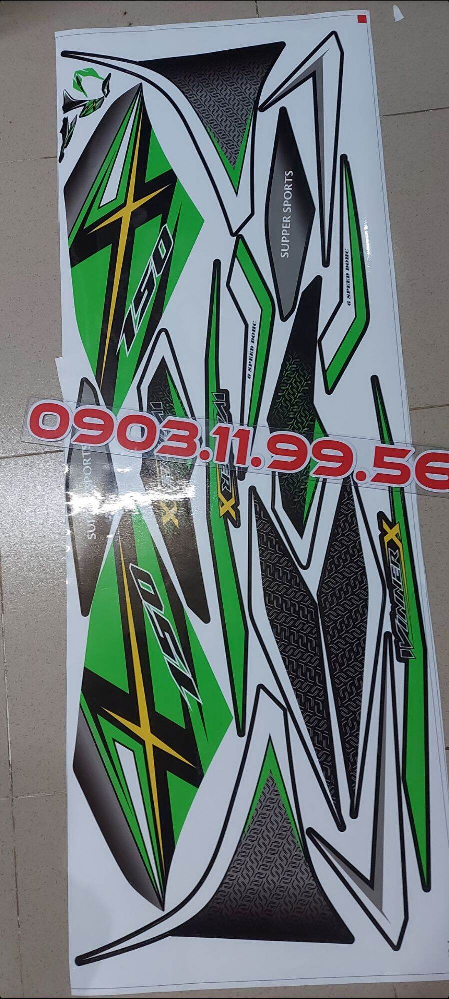 Tem rời winner x đen phối xanh