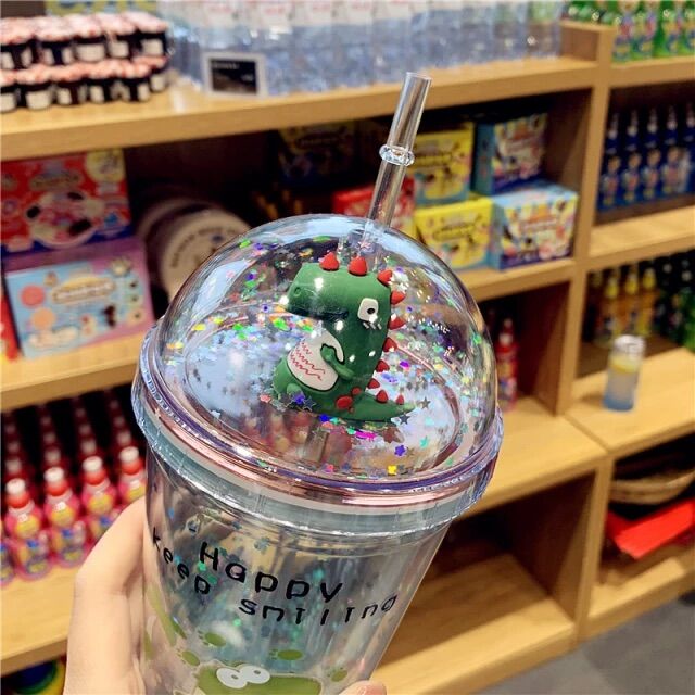 Bình Đựng Nước Khủng Long 3D Cute 500ml Cho Bé Chăm Uống Nước