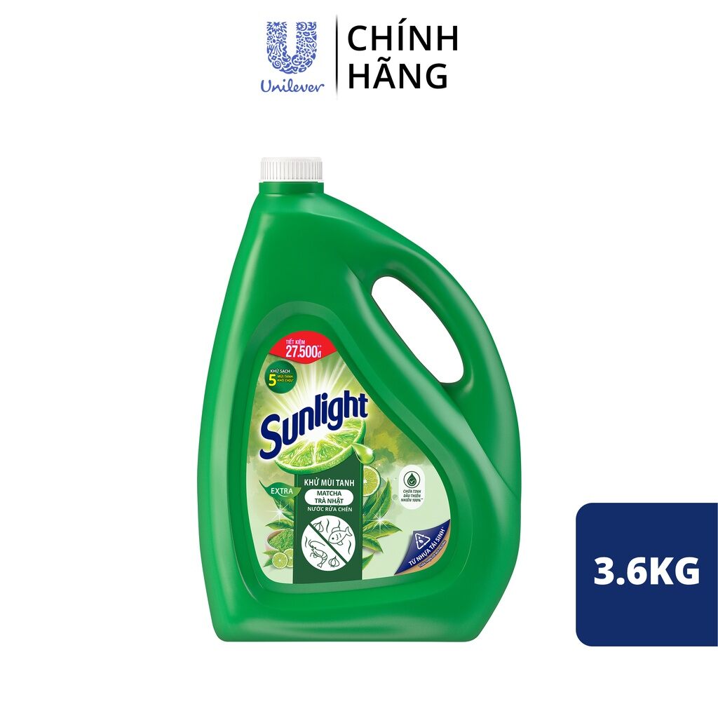 Nước rửa chén sunlight trà xanh 3.6kg