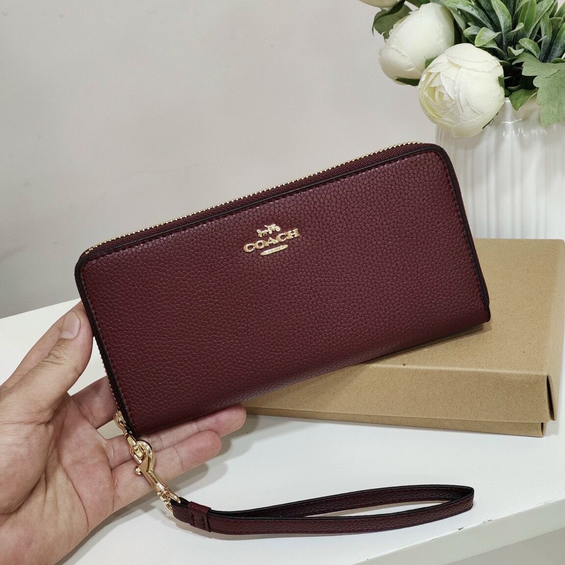 Ví C0ACH - LONG ZIP AROUND WALLET da thật cực sang