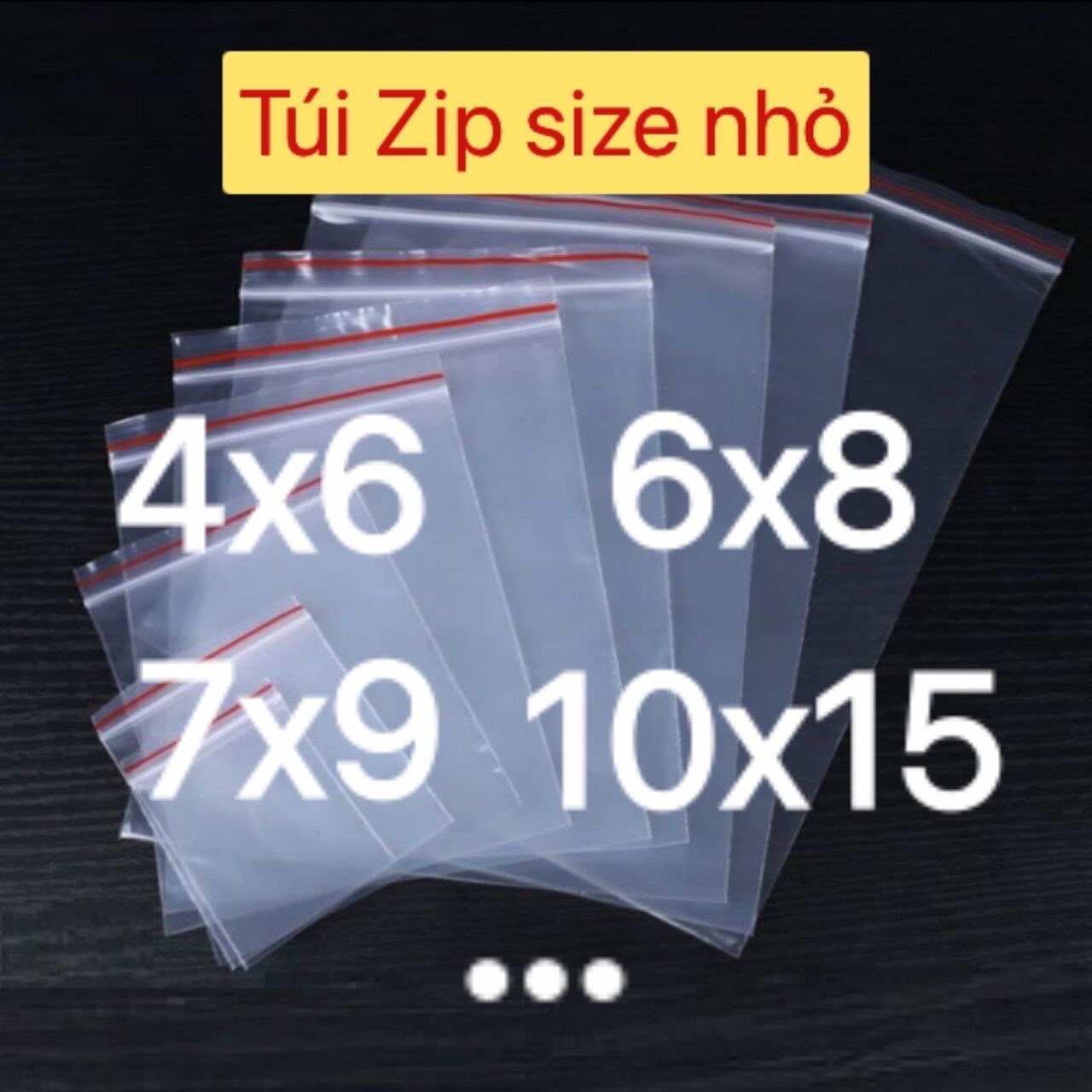 Túi Zip chỉ đỏ size nhỏ loại tốt 100g