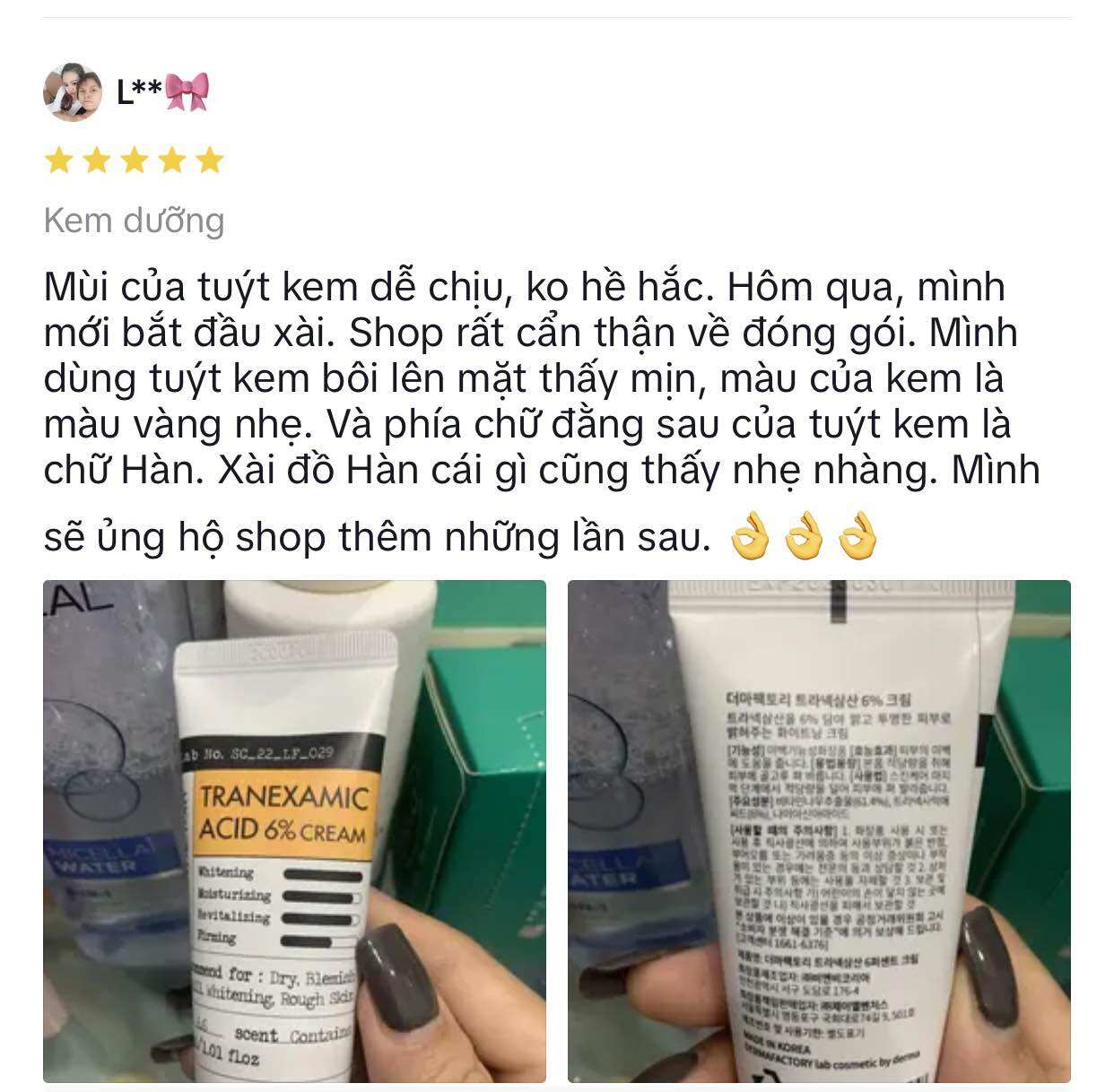 Kem giam nám tranexamic acid 6% (Hang khong sx vo hop)