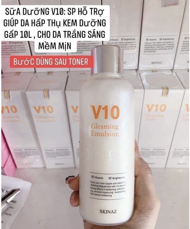 Sữa dưỡng cao cấp V10 Skinaz 180ml nội địa Hàn Quốc cấp ẩm dưỡng trắng da
