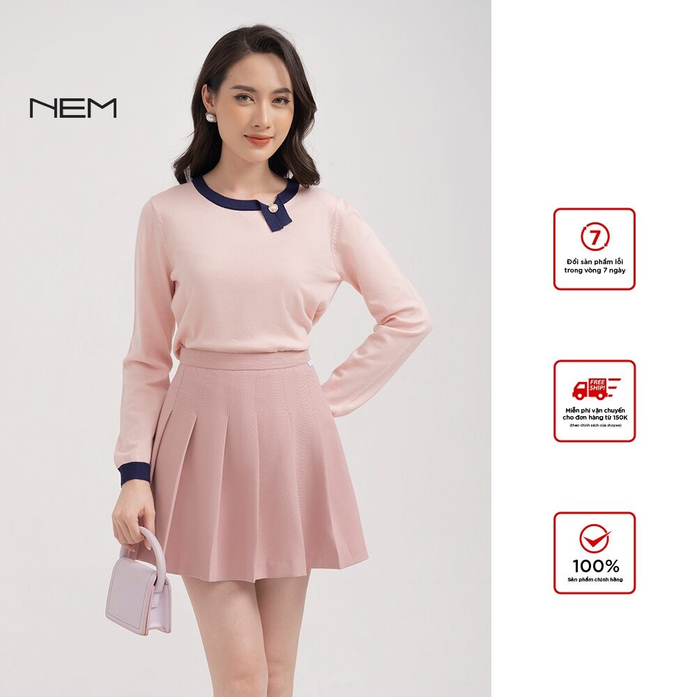 Chân váy xếp ly bên trong phối quần hãng NEM sale