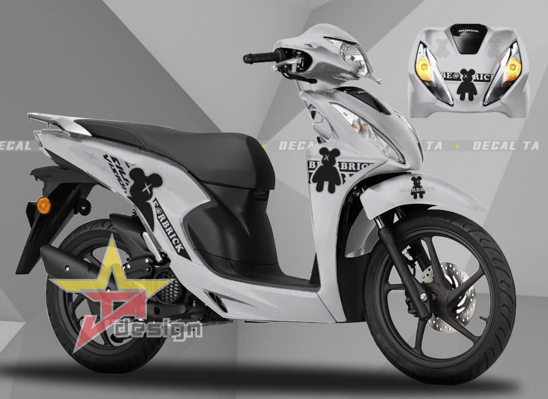 (Tem trong) Dán xe VISION 2024 GẤU BEARBRICK tem loại 1 dán chống nước siêu chắc