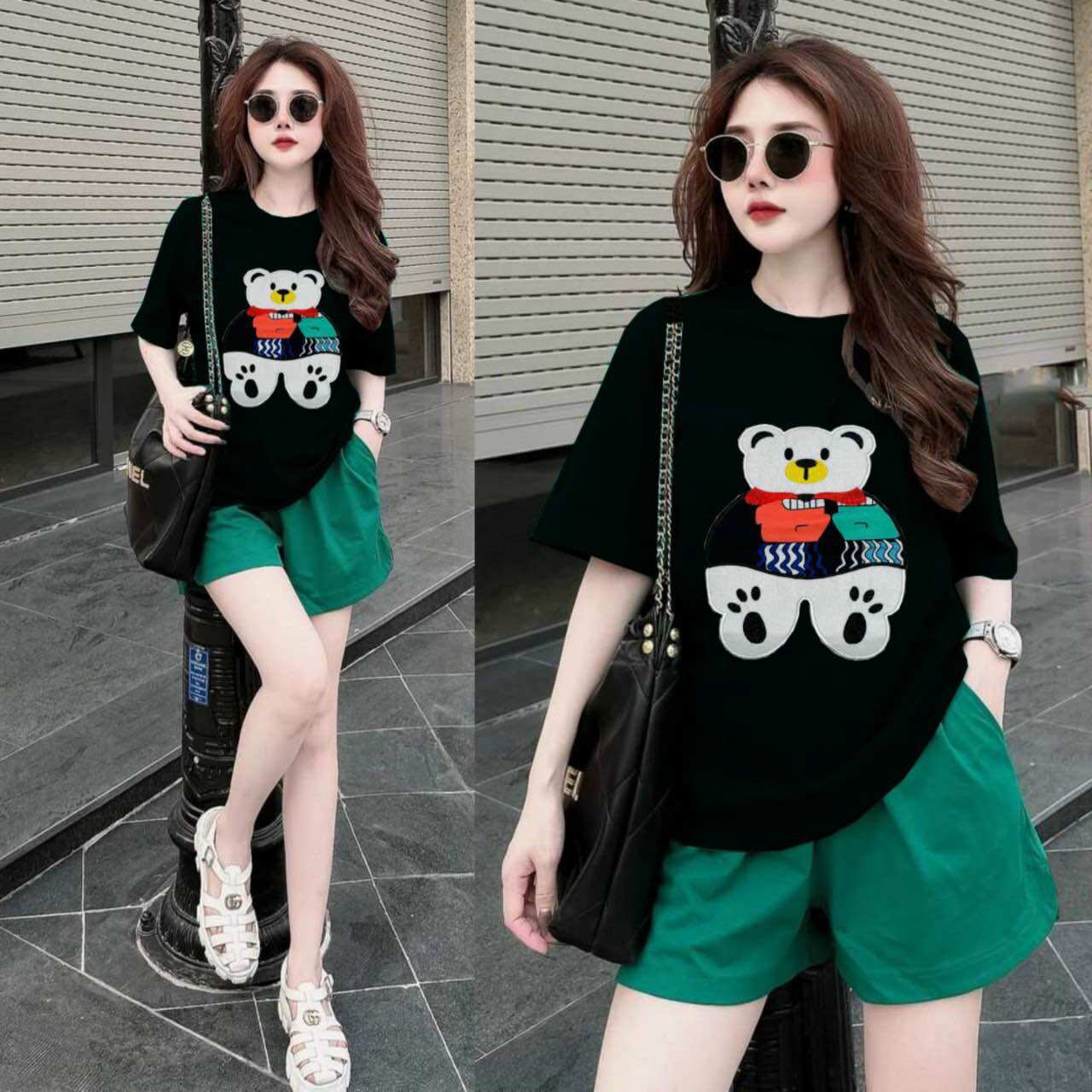 SÉT BỘ SHORT COTTON THÊU CAO CẤP