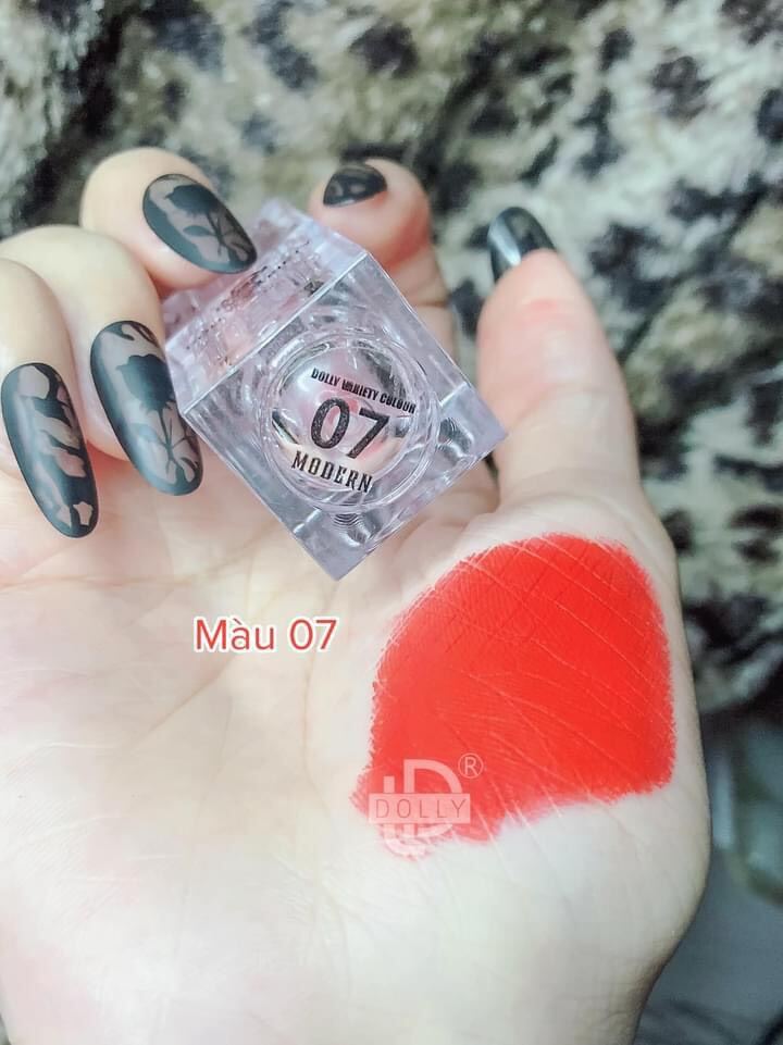 [Đỏ Cam ] Son Sáp Phủ Phấn Dolly Không Chì Màu Đỏ Cam