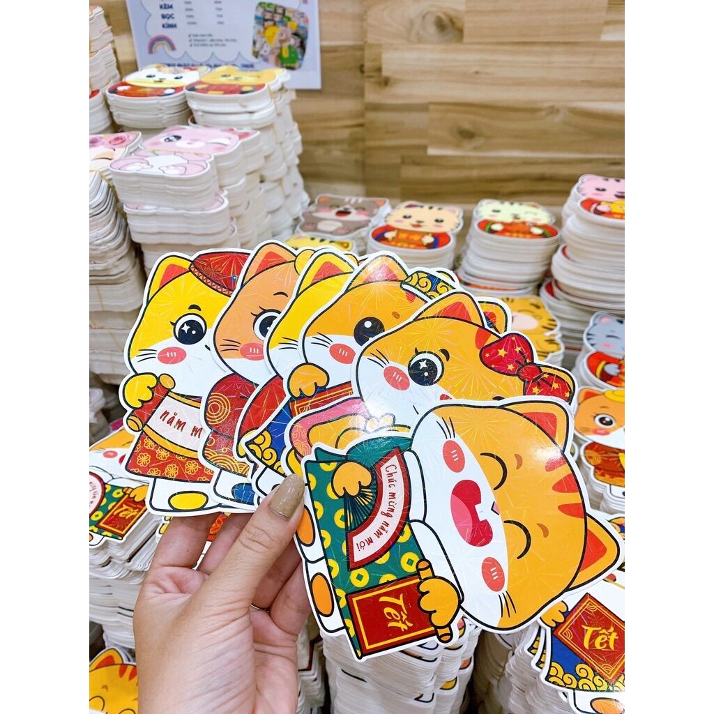 [Set 10 bao] Bao Lì Xì Chibi Hình Con Mèo Tết 2023