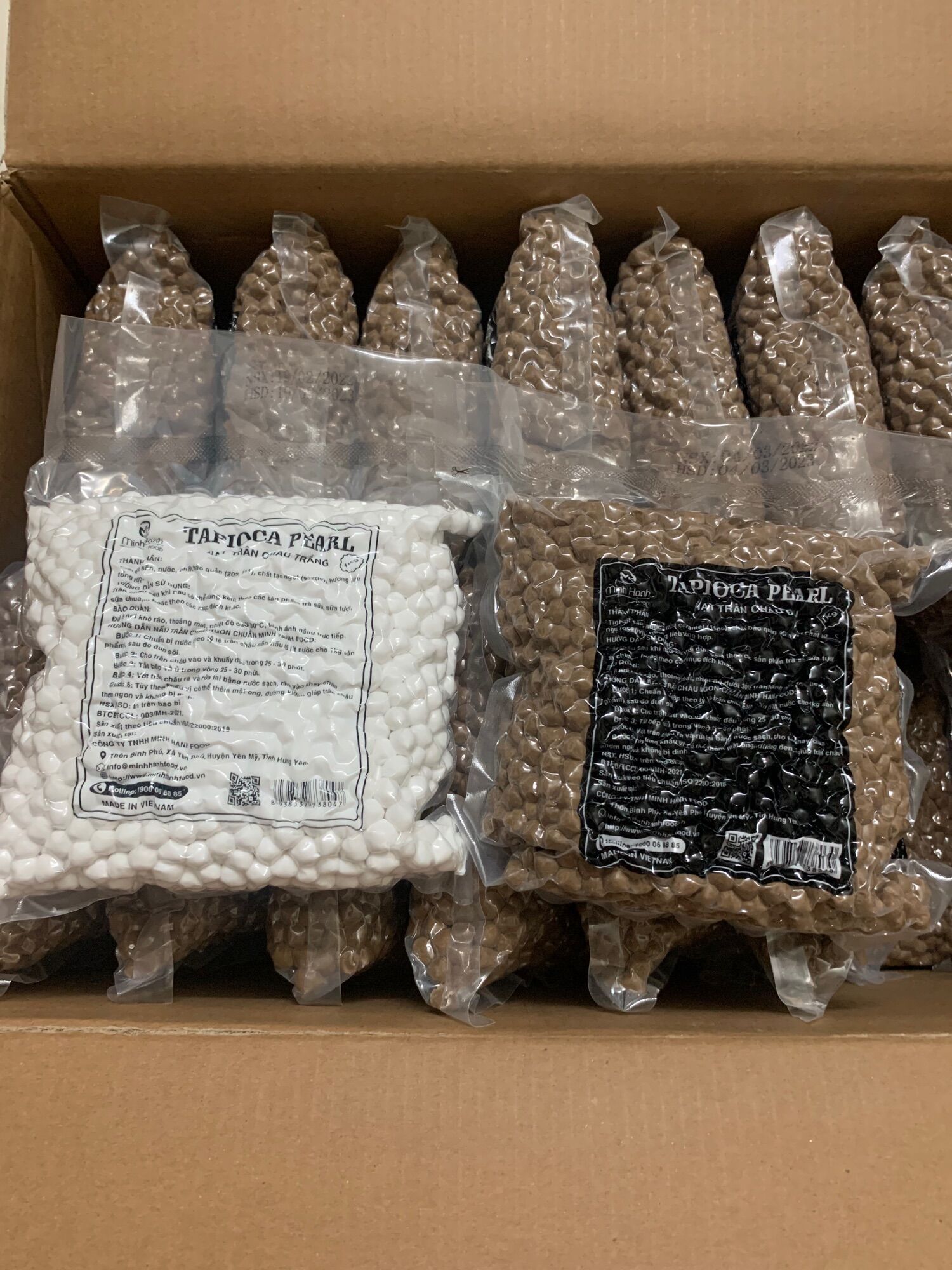 TRÂN CHÂU MINH HẠNH TRẮNG / ĐEN Gói 1kg [ Topping trà sữa - Nguyên Liệu trà sữa ]