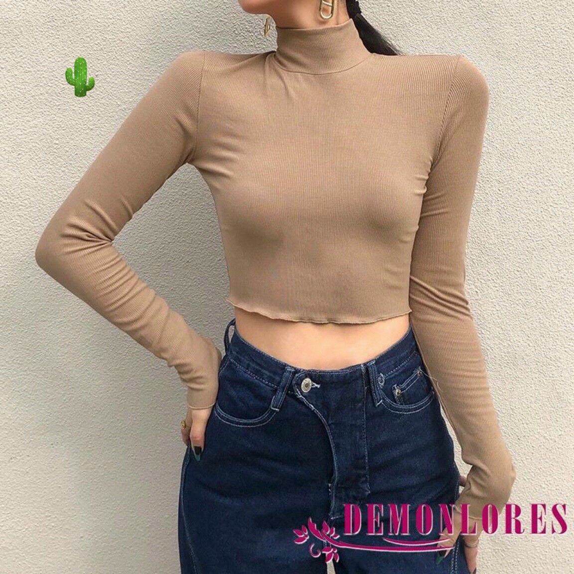 ÁO THUN CROPTOP CỔ LỌ