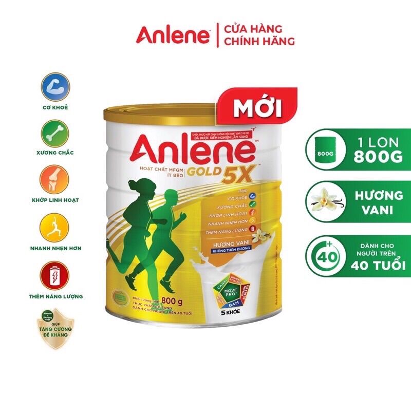 Sữa bột Anlene gold 5x lon 800g