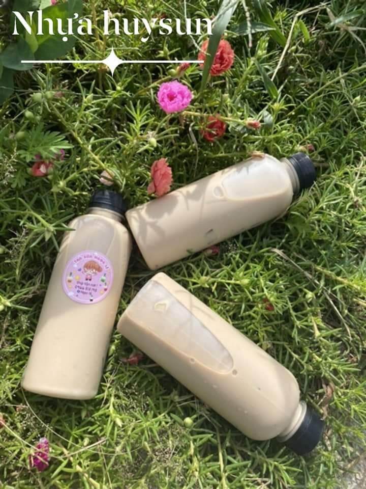 100 chai nhựa tròn 330ml đựng trà sữa đã kèm nắp. chai nhựa đẹp