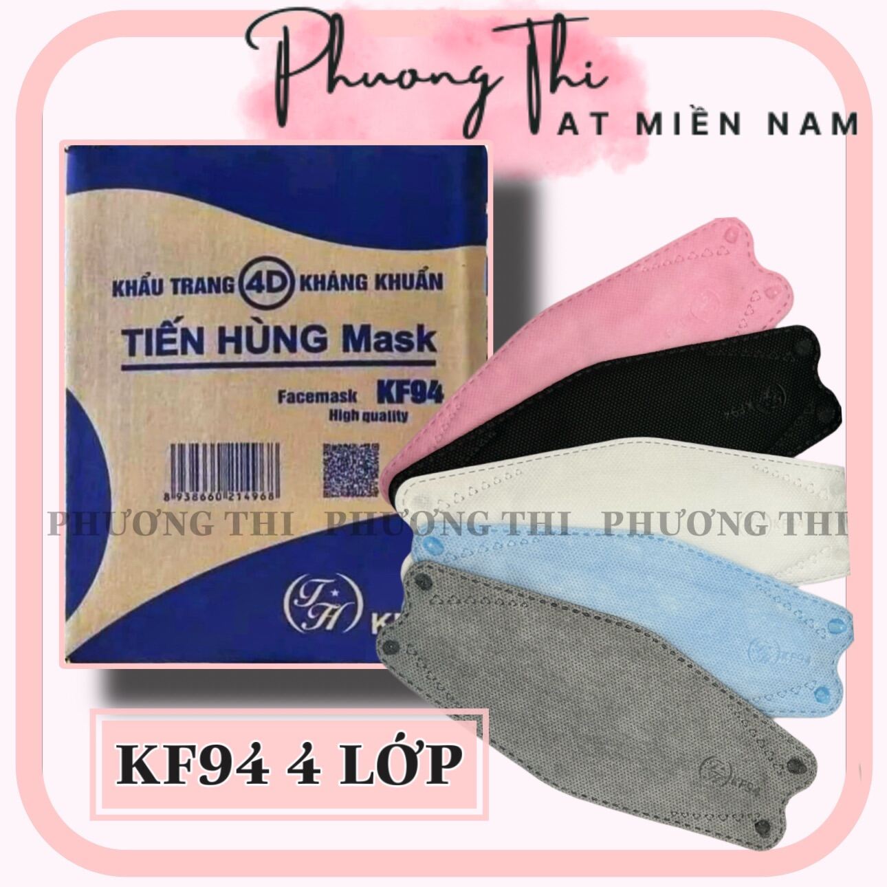 [ TẶNG THÊM 70 CÁI ] THÙNG 300 CÁI KHẨU TRANG 4 LỚP KF94 4D TIẾN HÙNG - BAO ĐỔI TRẢ TRONG SUỐT THỜI GIAN SỬ DỤNG