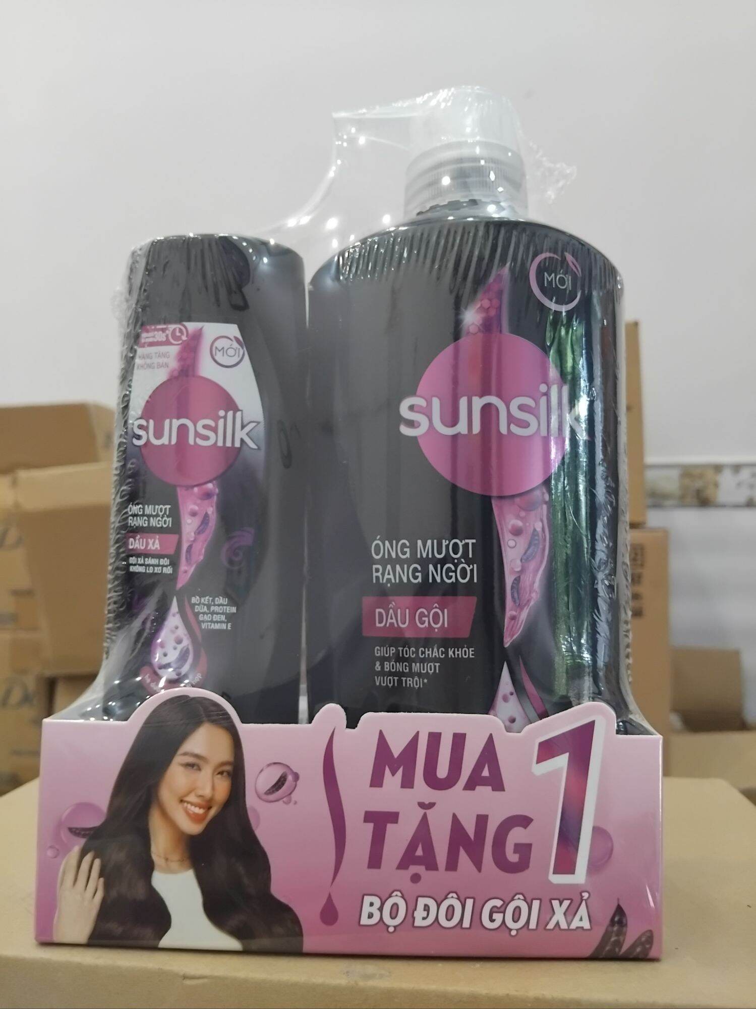 Dầu gội đầu sunsilk mượt tóc (tặng xả 140g)