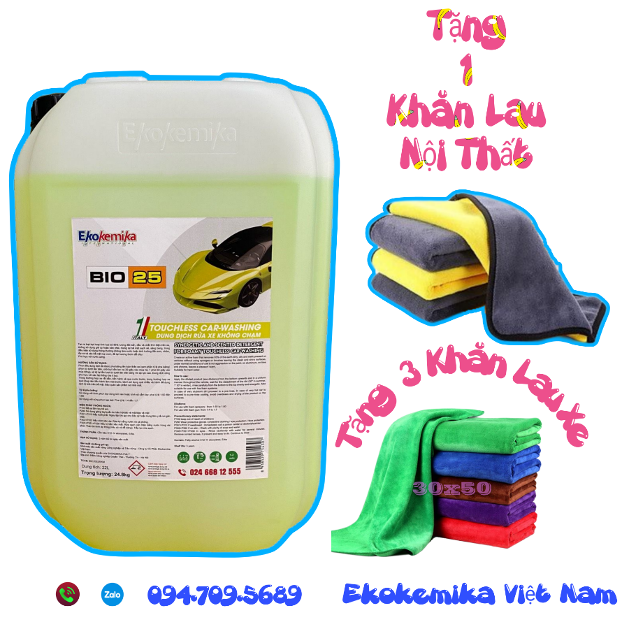 DUNG DỊCH RỬA XE KHÔNG CHẠM BIO 25 - 22L