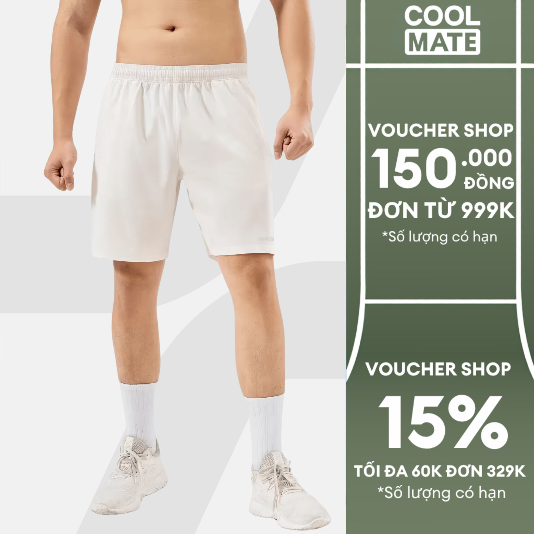 Quần Shorts thể thao nam 7 inch đa năng tập Gym, Tennis, Pickleball (có túi khoá kéo) thoải mái, thấm hút, thoáng khí Coolmate