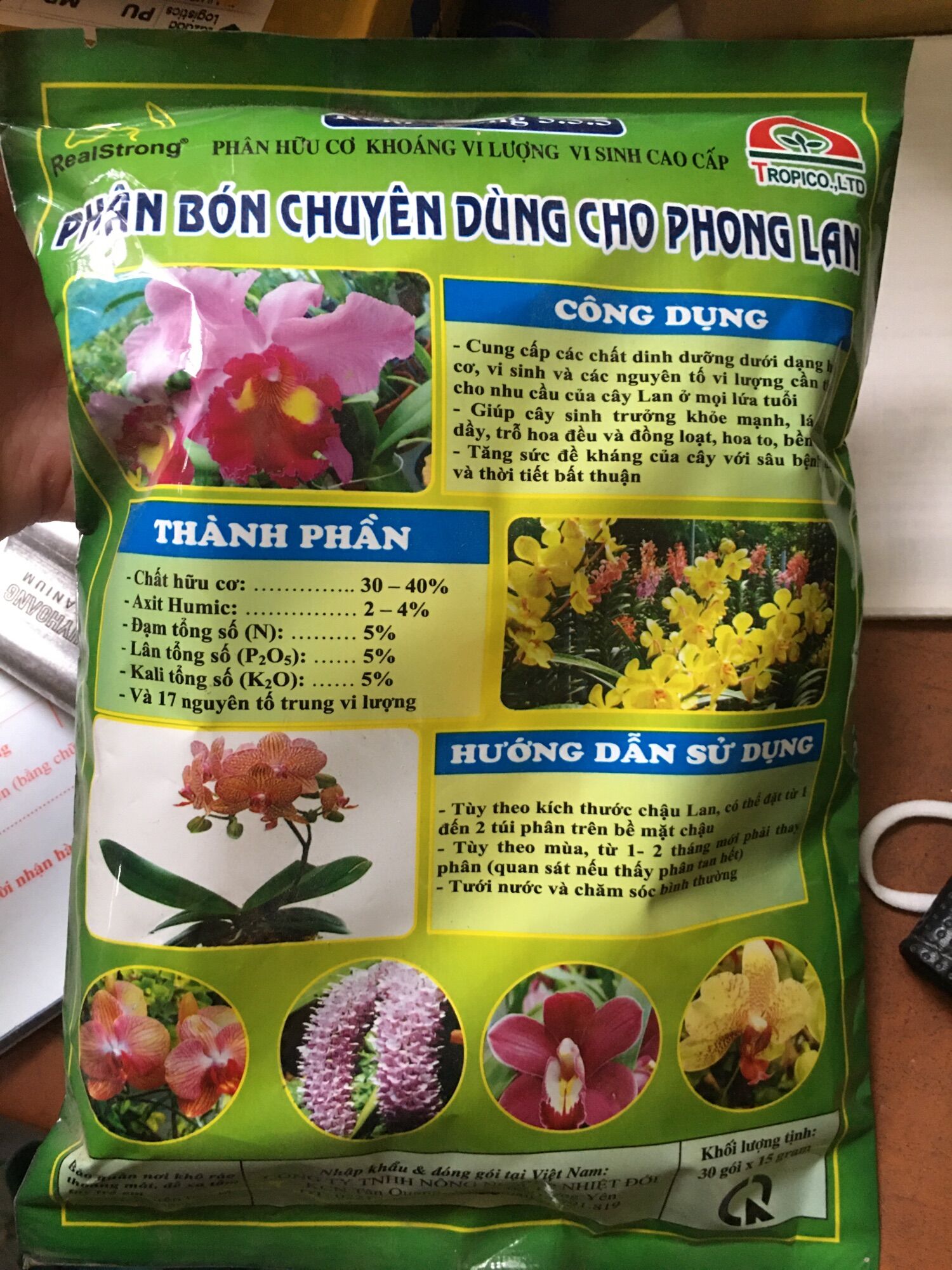 Phân tan chậm túi lọc 5-5-5+TE cho hoa lan (30 túi)