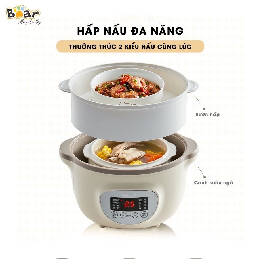 Nồi nấu cháo chậm Bear 1.6L quốc tế ( giá ưu đãi lấy tương tác)