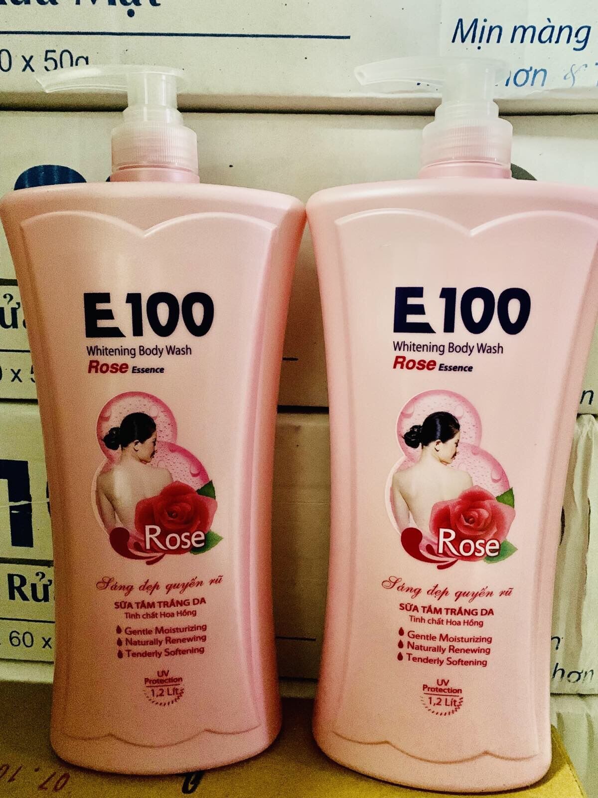 Sữa tắm trắng da hoa hồng e100 - 1,2l