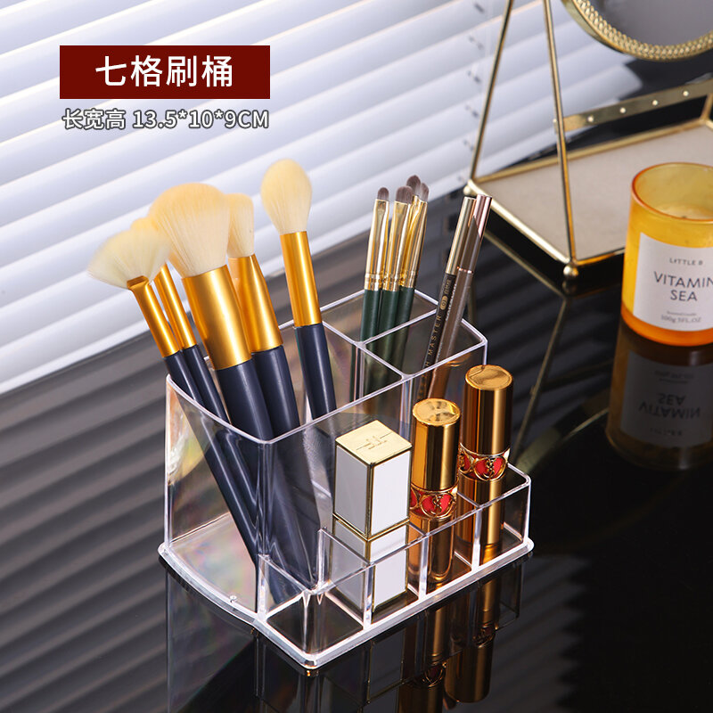 Hộp đựng cọ trang điểm ống đựng bút acrylic trong suốt hộp đựng cọ trang điểm mặt bàn hộp đựng mỹ phẩm son môi trứng trang điểm