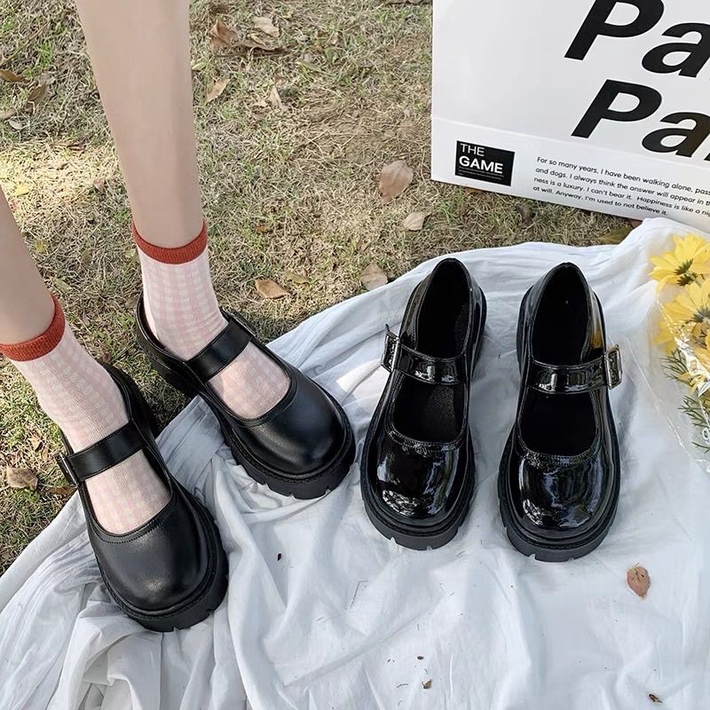 Giày bup bê nữ đê 3 phân da bóng tiêu thư mã52