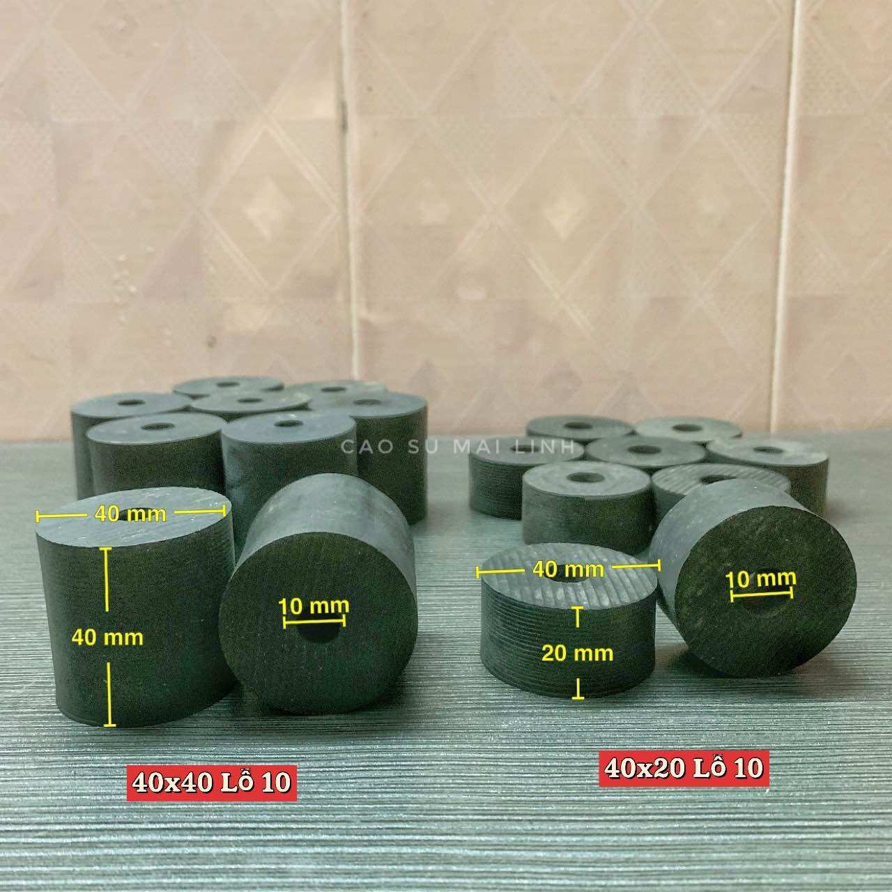 Cao su chống rung đường kính 40 (mm), Cao su kê chân máy, Cao su giảm chấn phi 40 cao 40 ; 20 (mm)
