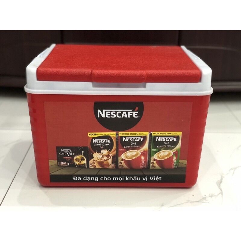 Thùng đá giữ nhiệt nescafe - thùng đá 12l với chất liệu nhựa cao cấp không gây hại cho người sử dụng